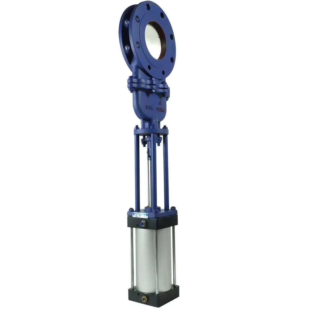 Pneumatic Knife Gate Valve, High Pressure Wear-Resistant Knife Gate ValvePZ673H-10C