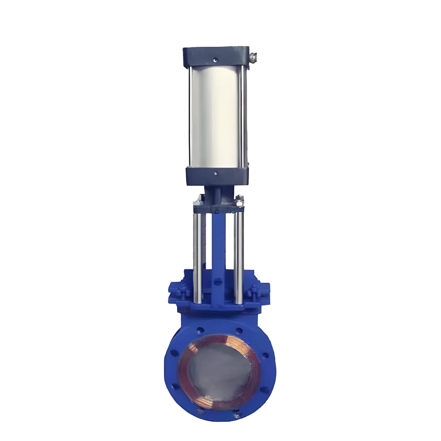 Pneumatic knife gate valve cast iron soft seal