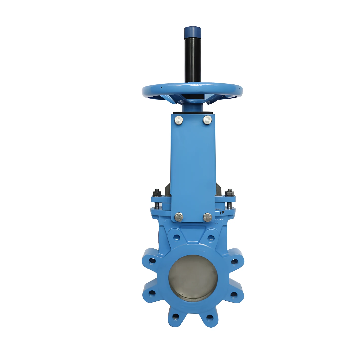 Clamped rising stem gate valve for water with manual control structure