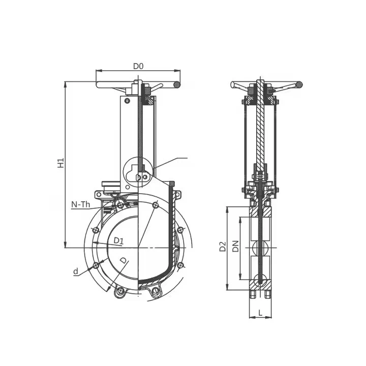 Ggg40 Ductile Iron Pn10 Pn16 Knife Gate Valve with SS304/SS316 Disc