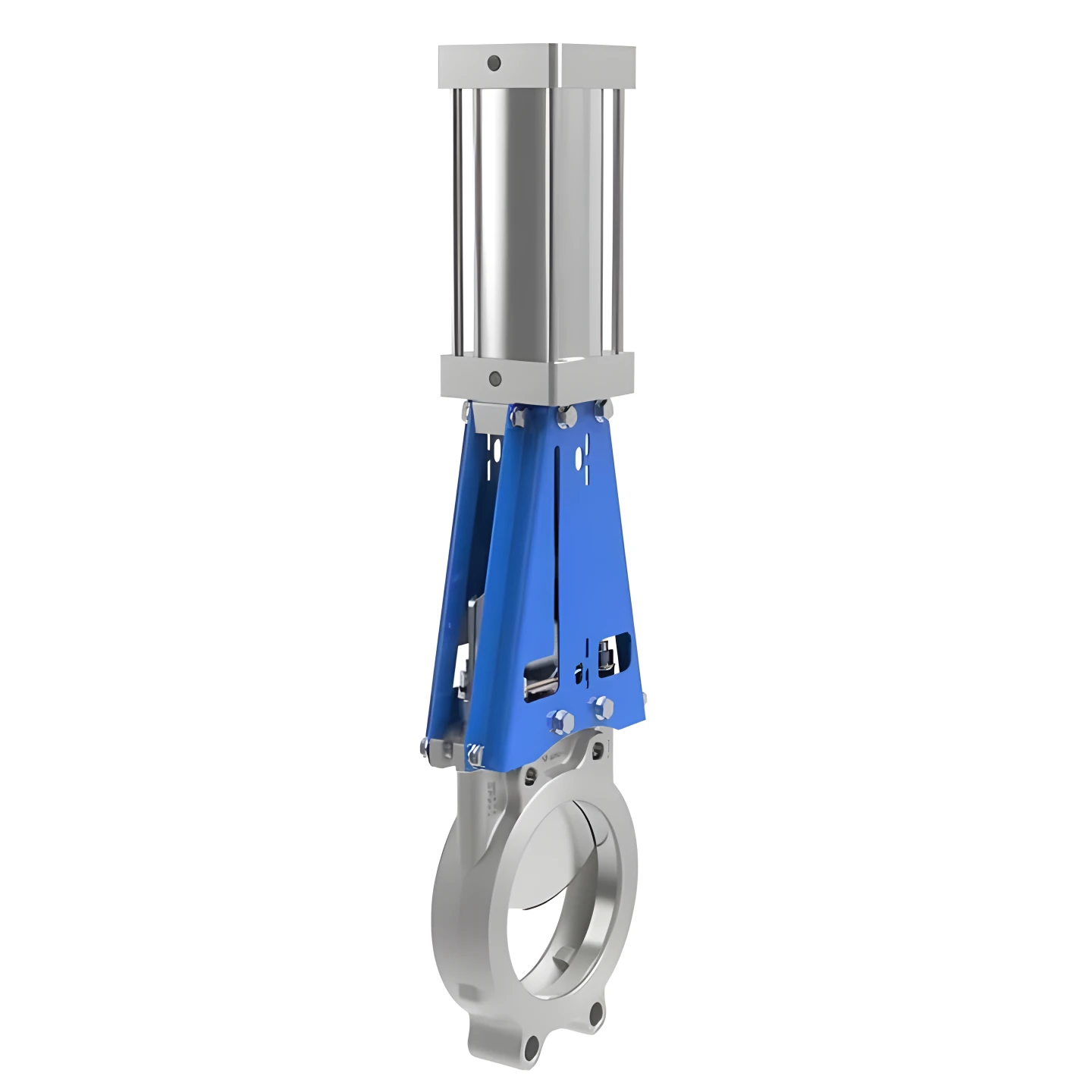 Pneumatic device 4-inch ductile iron soft sealed one-way  PN10/16  knife gate valve 