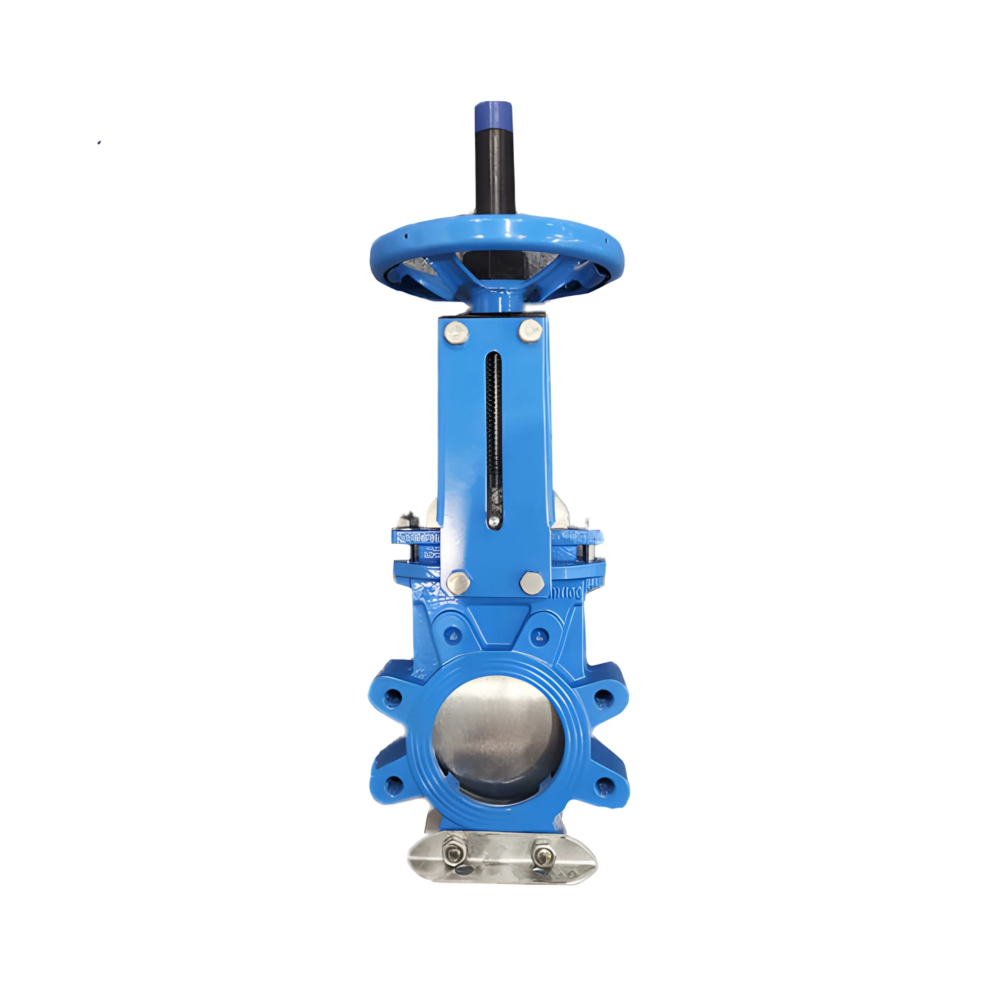 Clamped rising stem gate valve for water with manual control structure