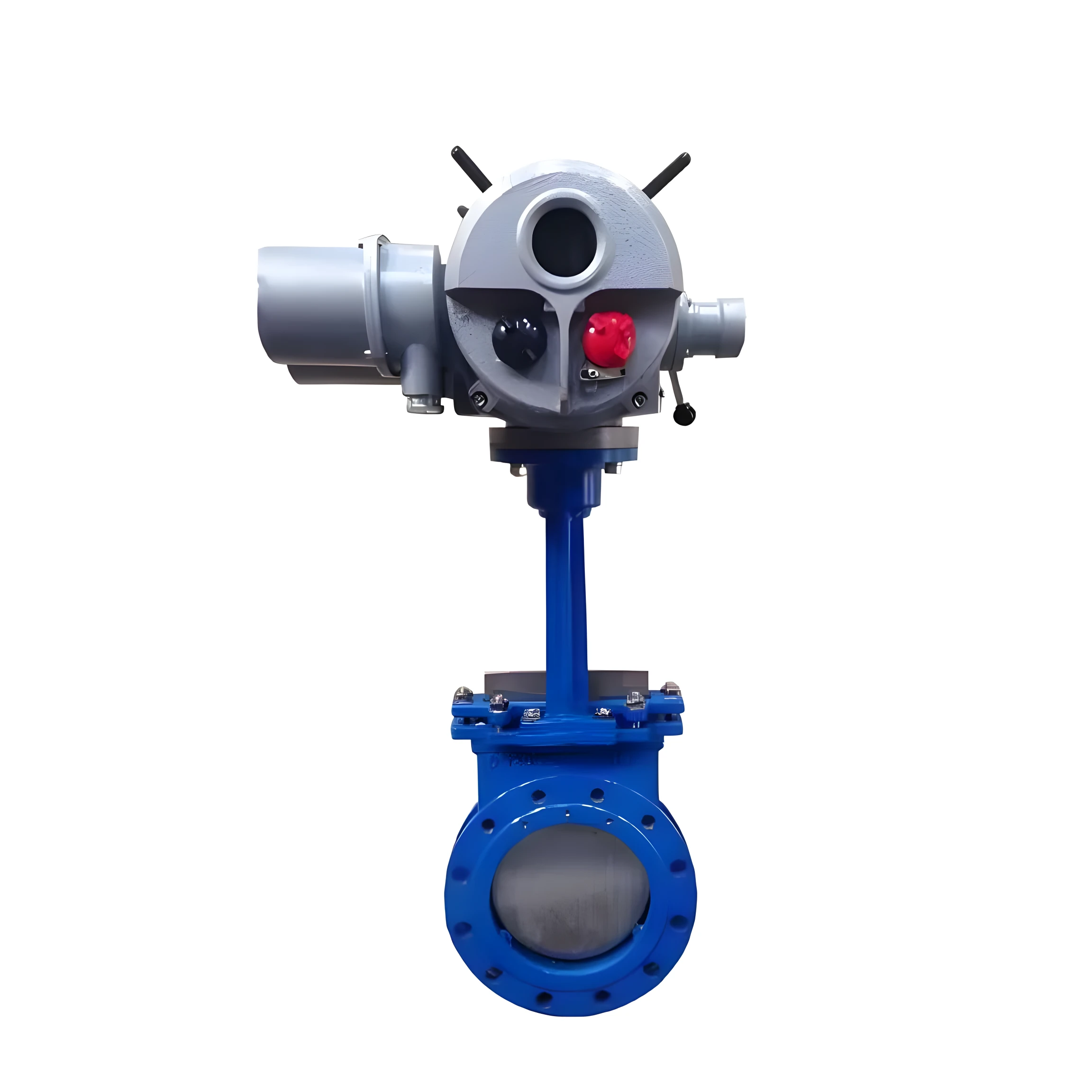 Cast steel electric knife gate valve PZ973H-10C Sewage electric shut-off valve pulp and paper knife gate valve 