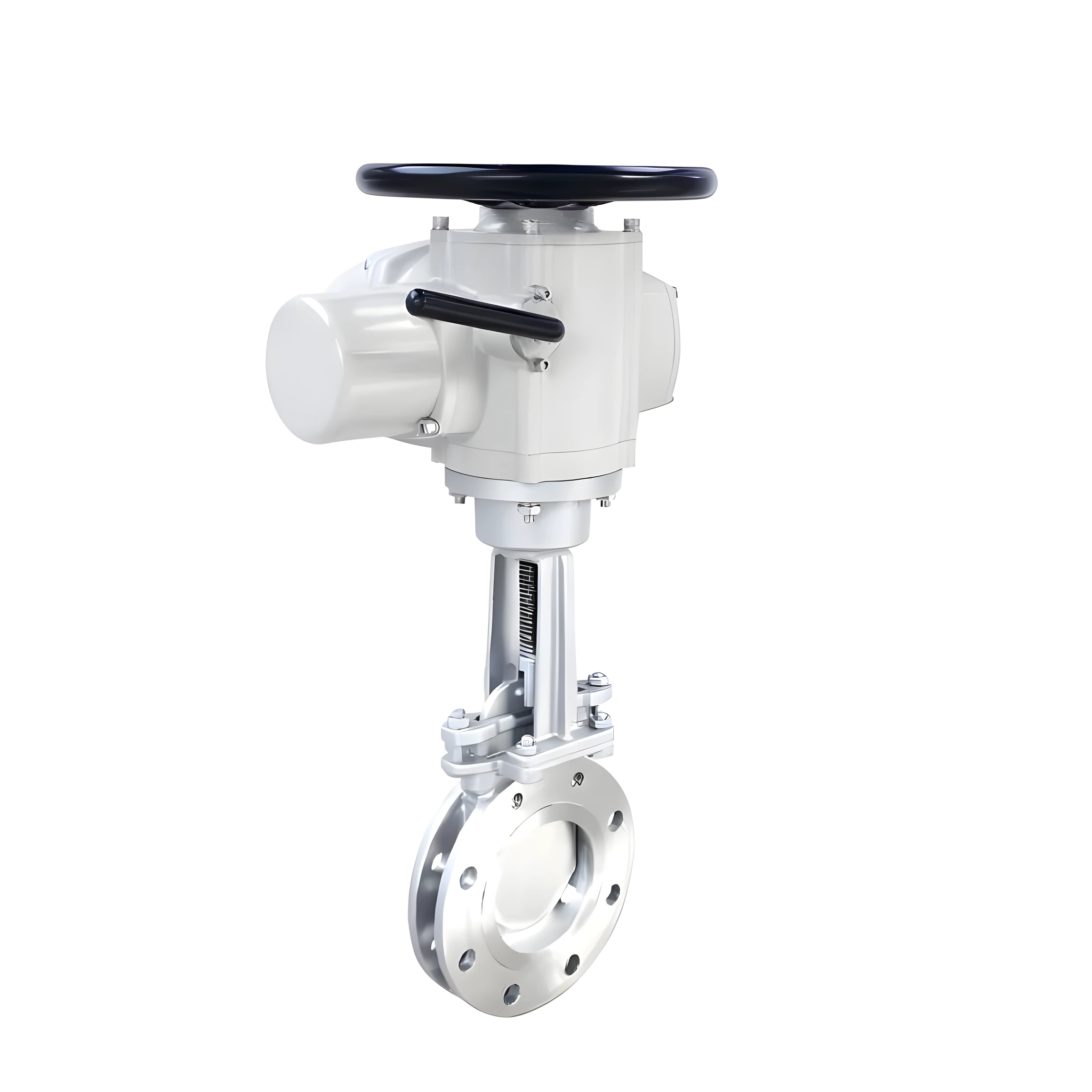 Cast steel electric knife gate valve PZ973H-10C Sewage electric shut-off valve pulp and paper knife gate valve 