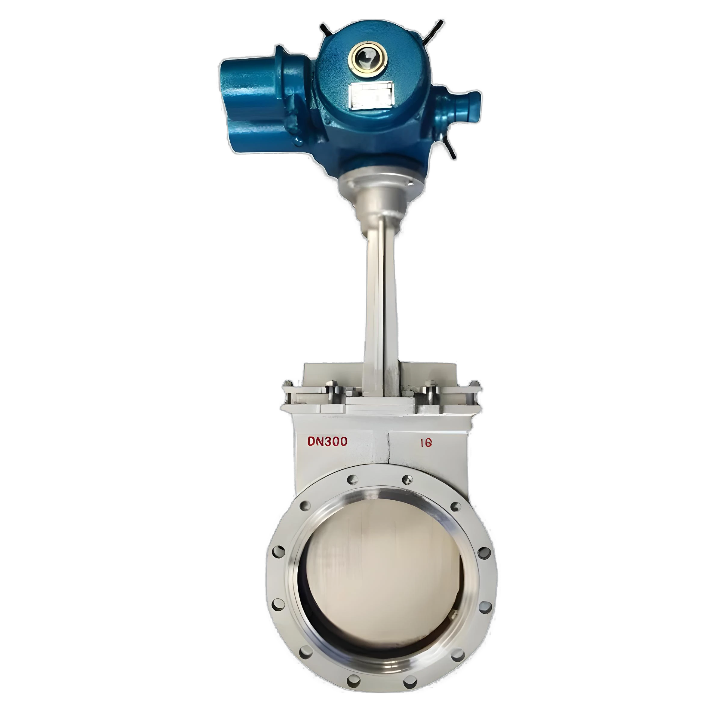 Cast steel electric knife gate valve PZ973H-10C Sewage electric shut-off valve pulp and paper knife gate valve 